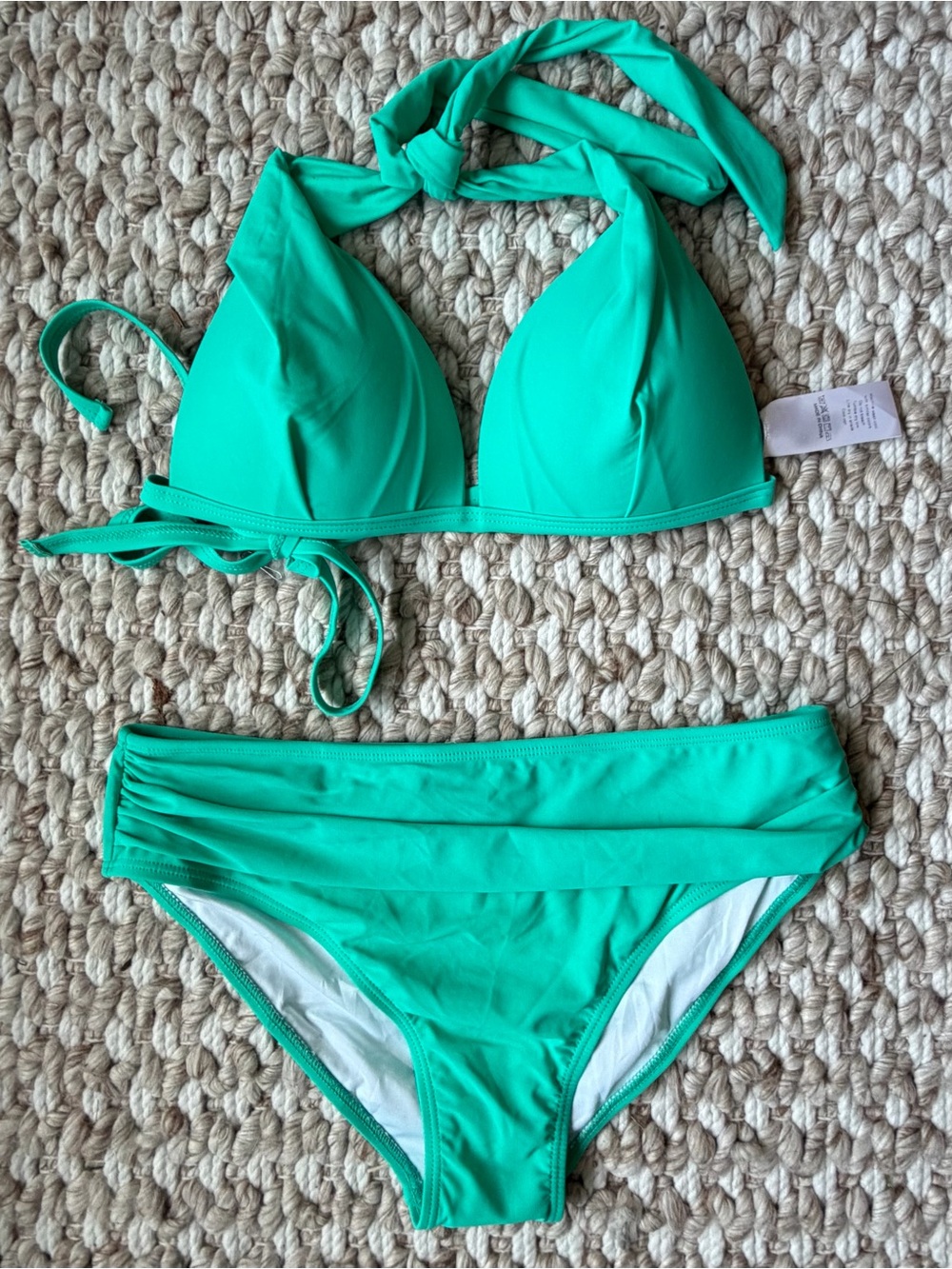 Two-Piece Bikini Set Halter High Waisted Beach Women’s Size Medium Mint Green